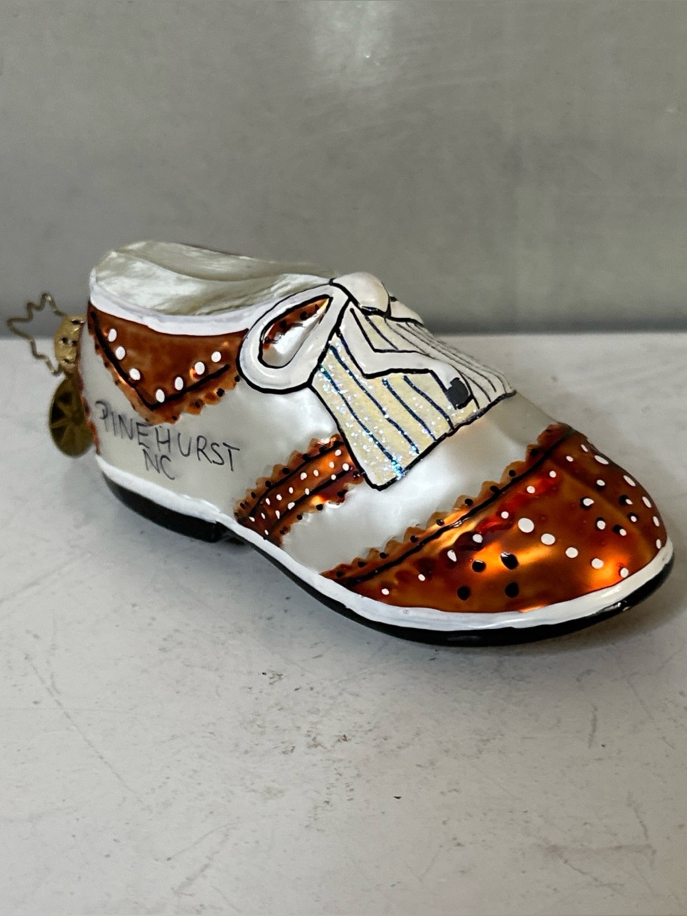 Vtg Christopher Radko GOLF SHOE PINEHURST NC RARE FIND